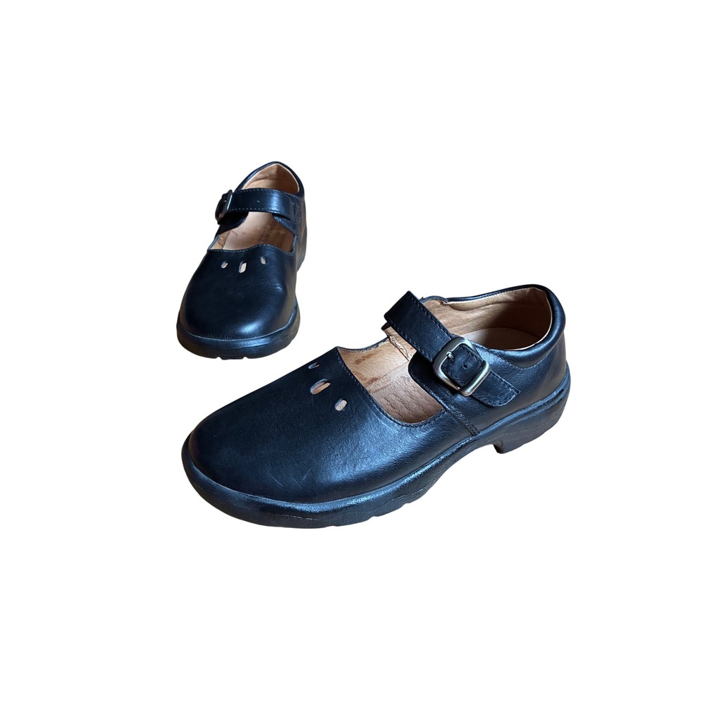 Supremes by Softspots Black Leather Mary Jane Buckle Shoes 8.5W Comfort Walking